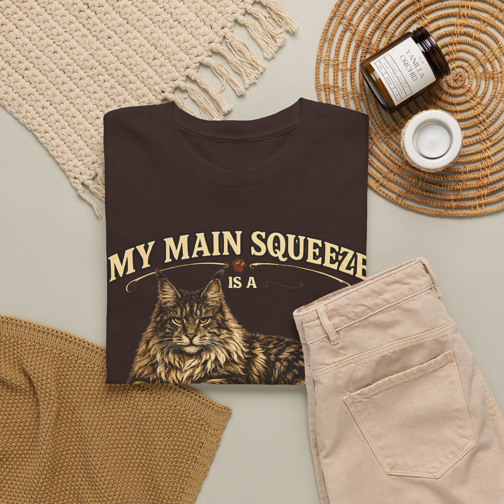 Maine Coon Cat T-Shirt — "My Main Squeeze" Vintage Cat Lover Tee