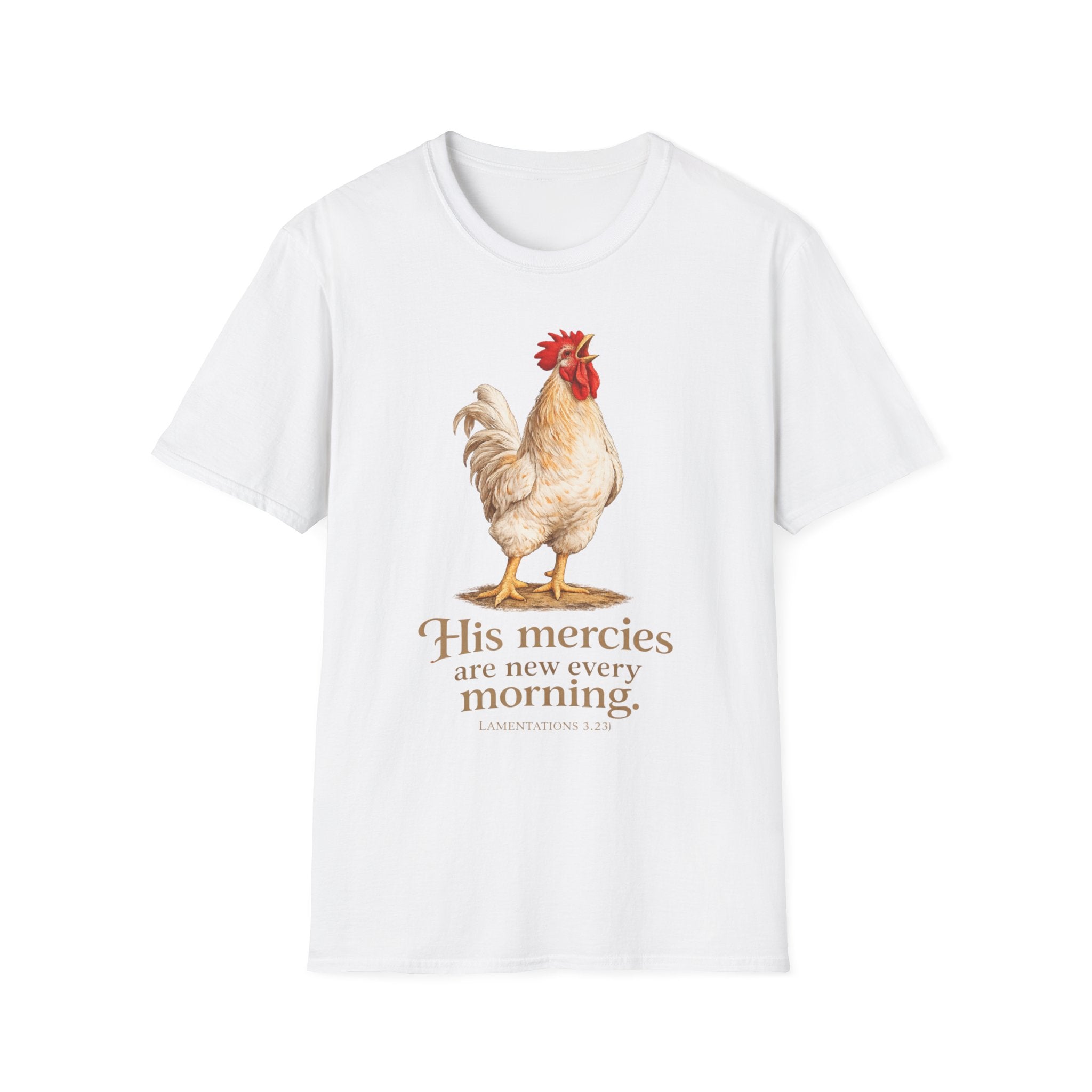 Rooster Morning Mercy T-Shirt – "His mercies are new every morning" Christian Tee