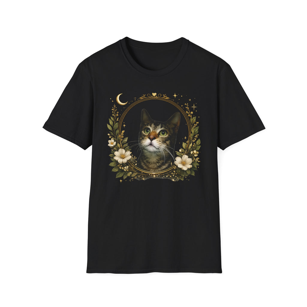 Cat Portrait T-Shirt – Vintage Floral Tabby Tee