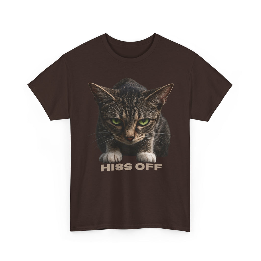 Hiss Off Cat T-Shirt — Angry Tabby Graphic Tee