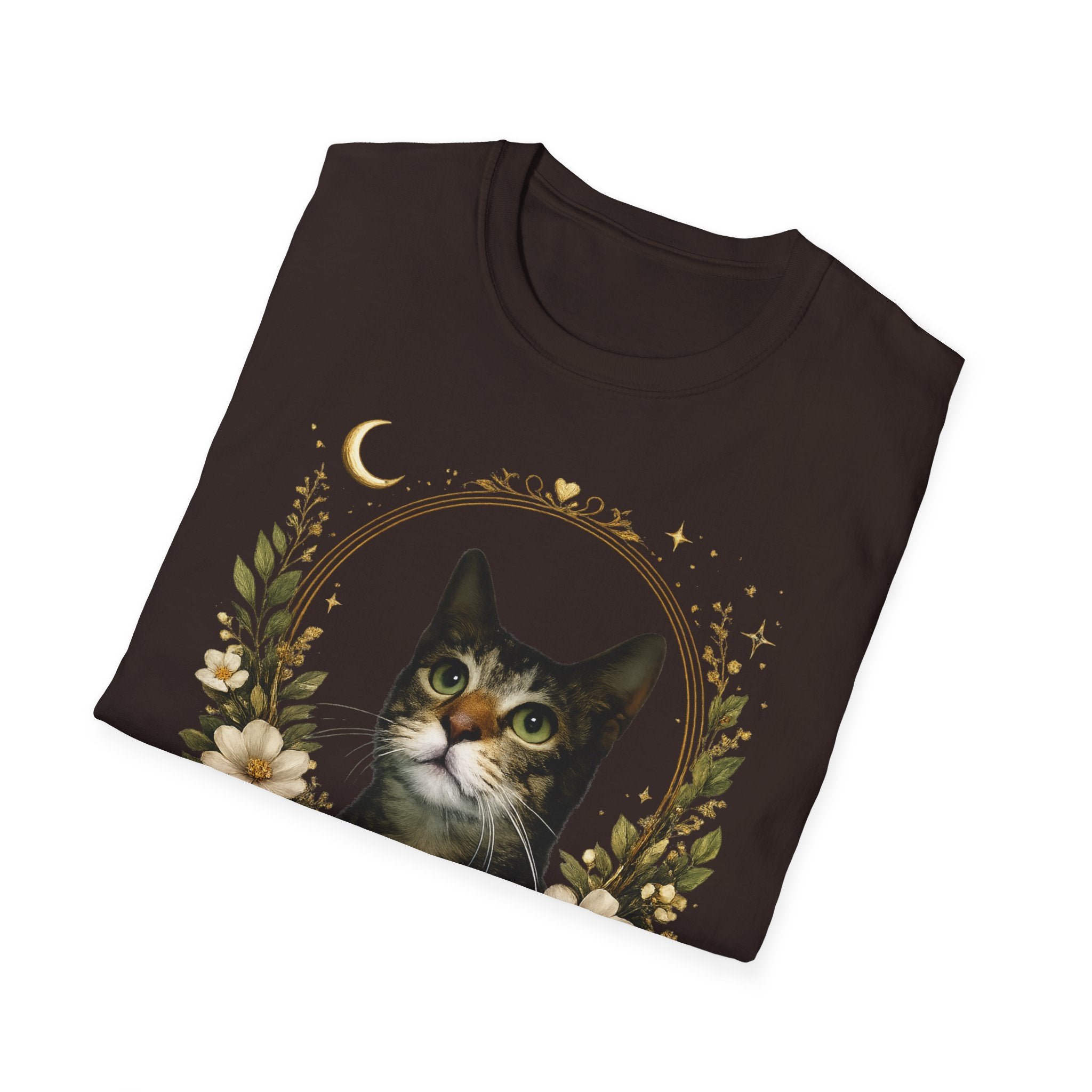 Cat Portrait T-Shirt – Vintage Floral Tabby Tee