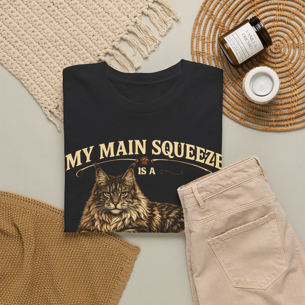 Maine Coon Cat T-Shirt — "My Main Squeeze" Vintage Cat Lover Tee