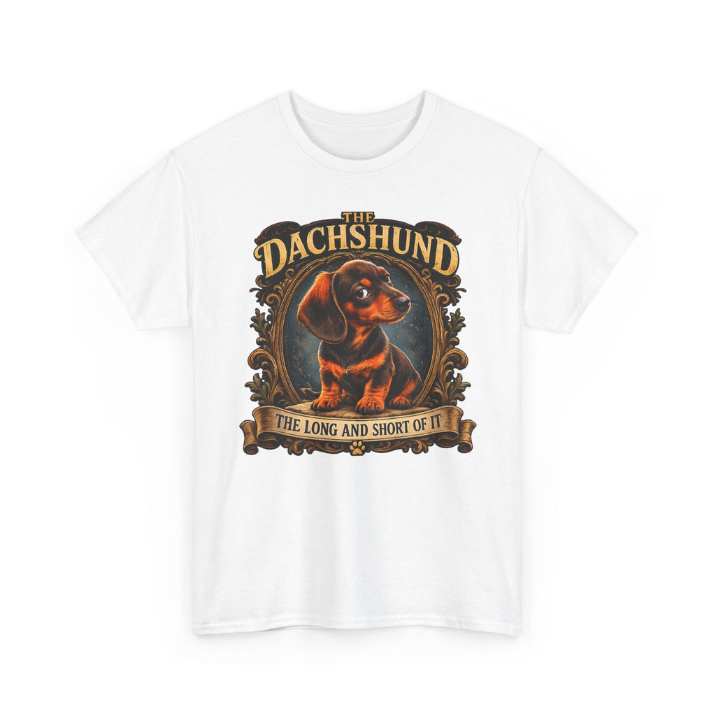 Dachshund Tee - "The Long and Short of It" Vintage Dog T-Shirt