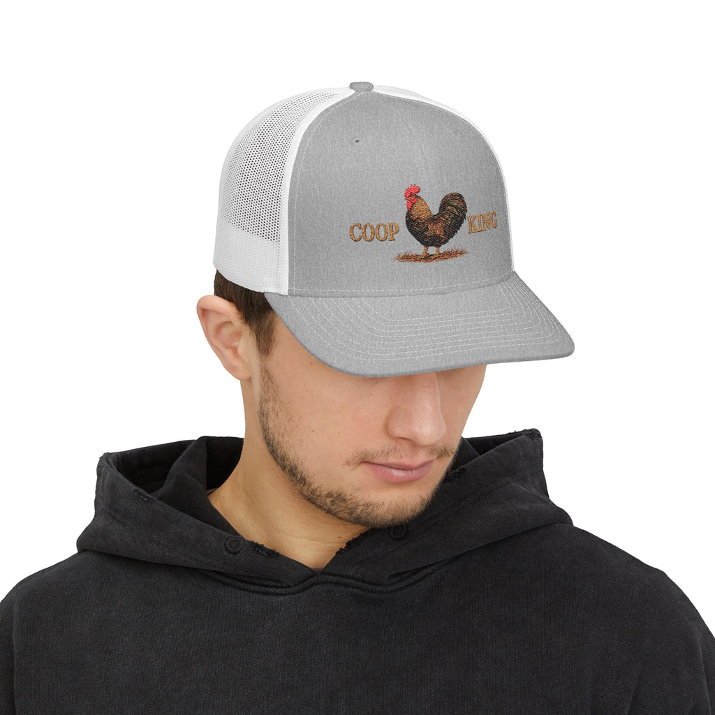 Coop King Trucker Hat - Rooster Farm Snapback Cap