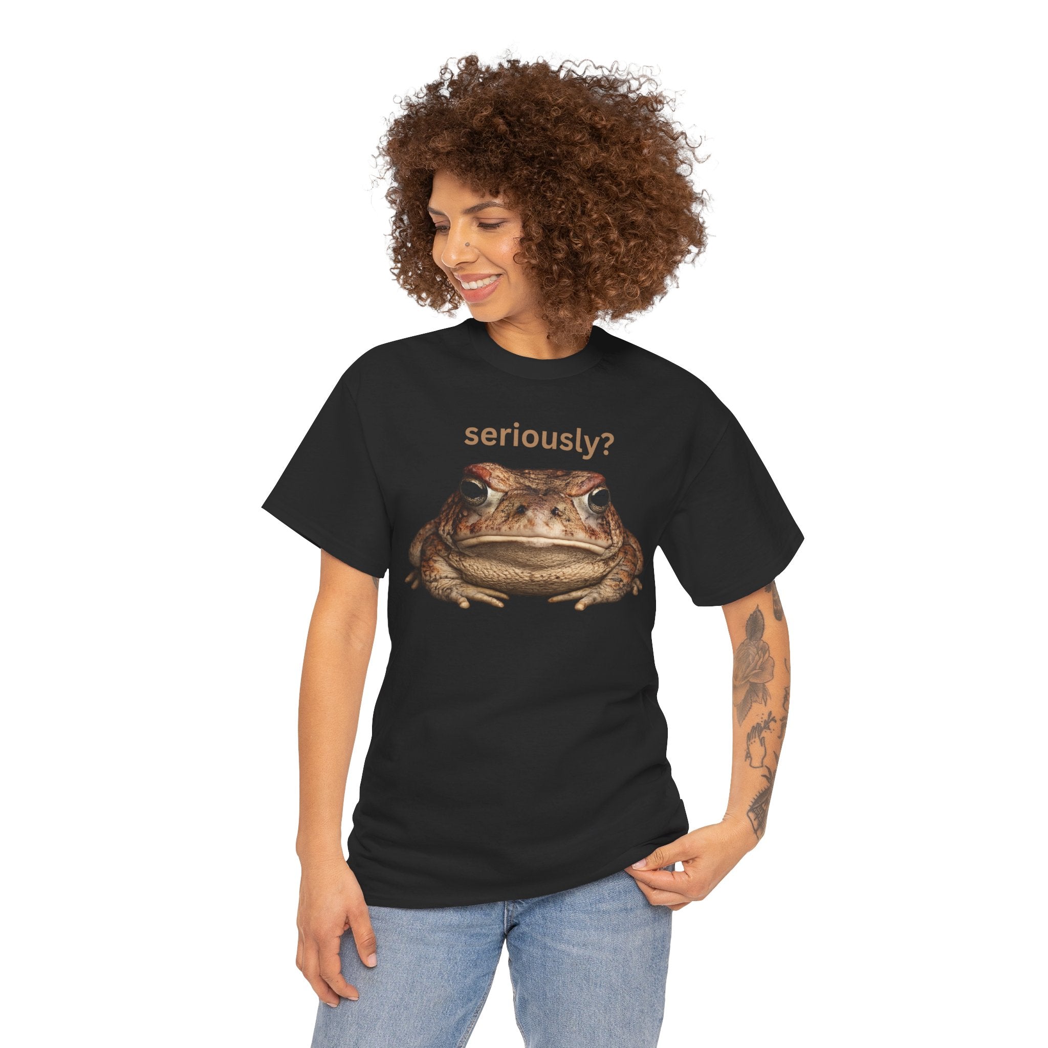 Seriously? Frog T-Shirt — Funny Grumpy Toad Graphic Tee
