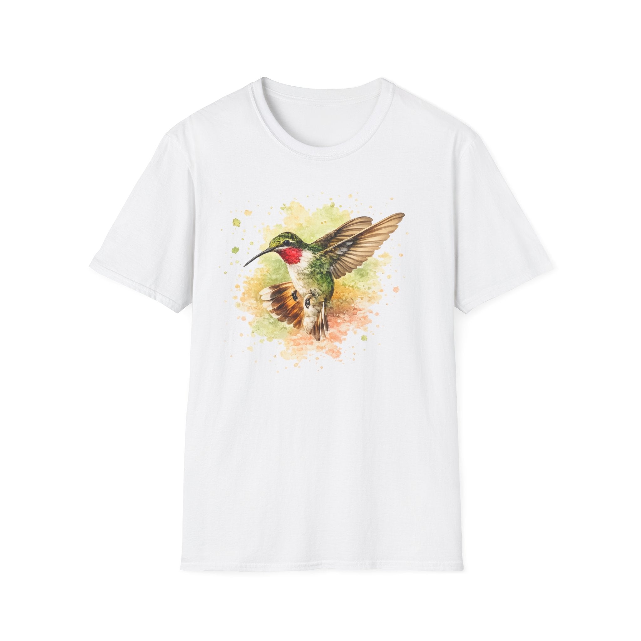 Hummingbird Watercolor T-Shirt — Artistic Bird Nature Tee