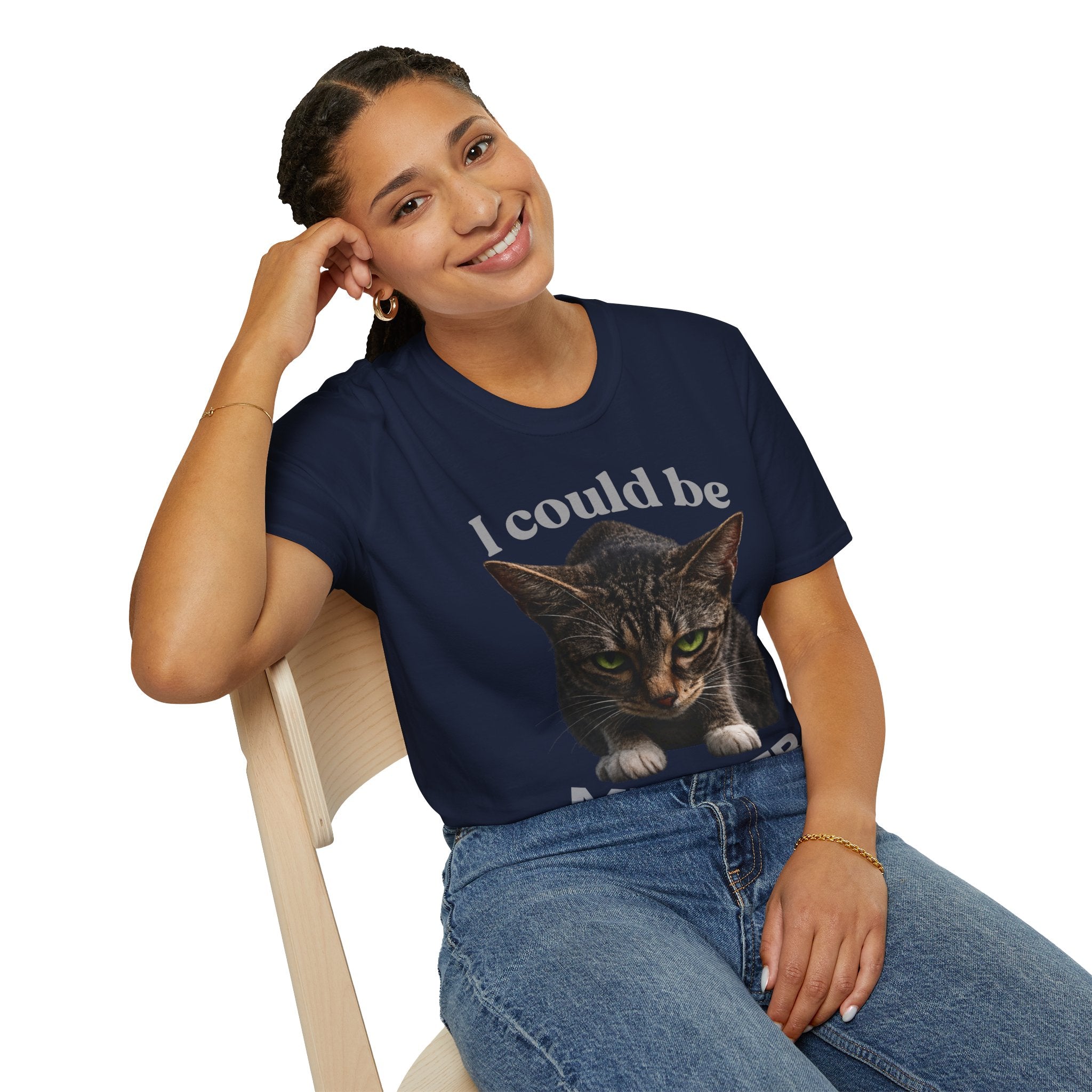 T-Shirt — I Could Be Meaner Cat Graphic Tee