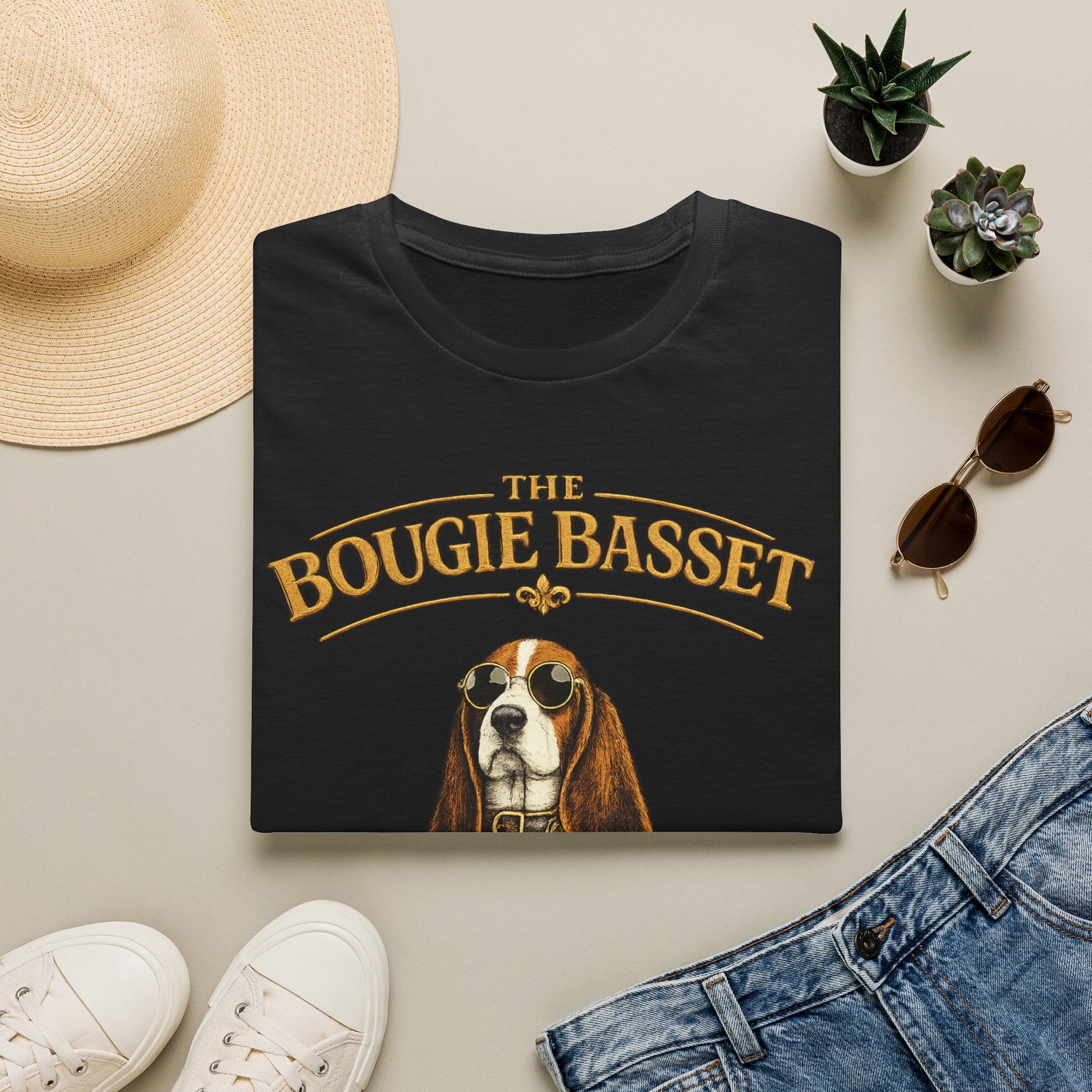 Basset Hound T-Shirt — "The Bougie Basset Hound Club" Graphic Tee