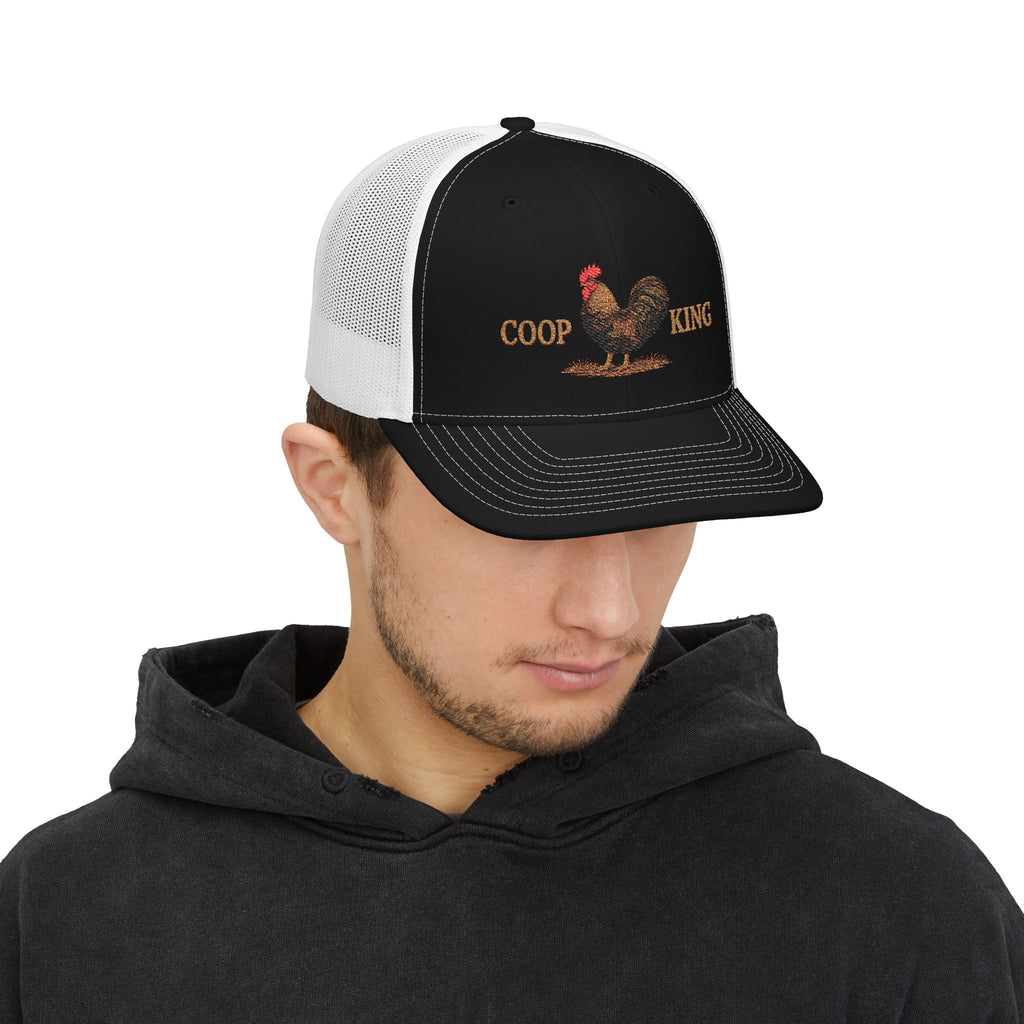Coop King Trucker Hat - Rooster Farm Snapback Cap