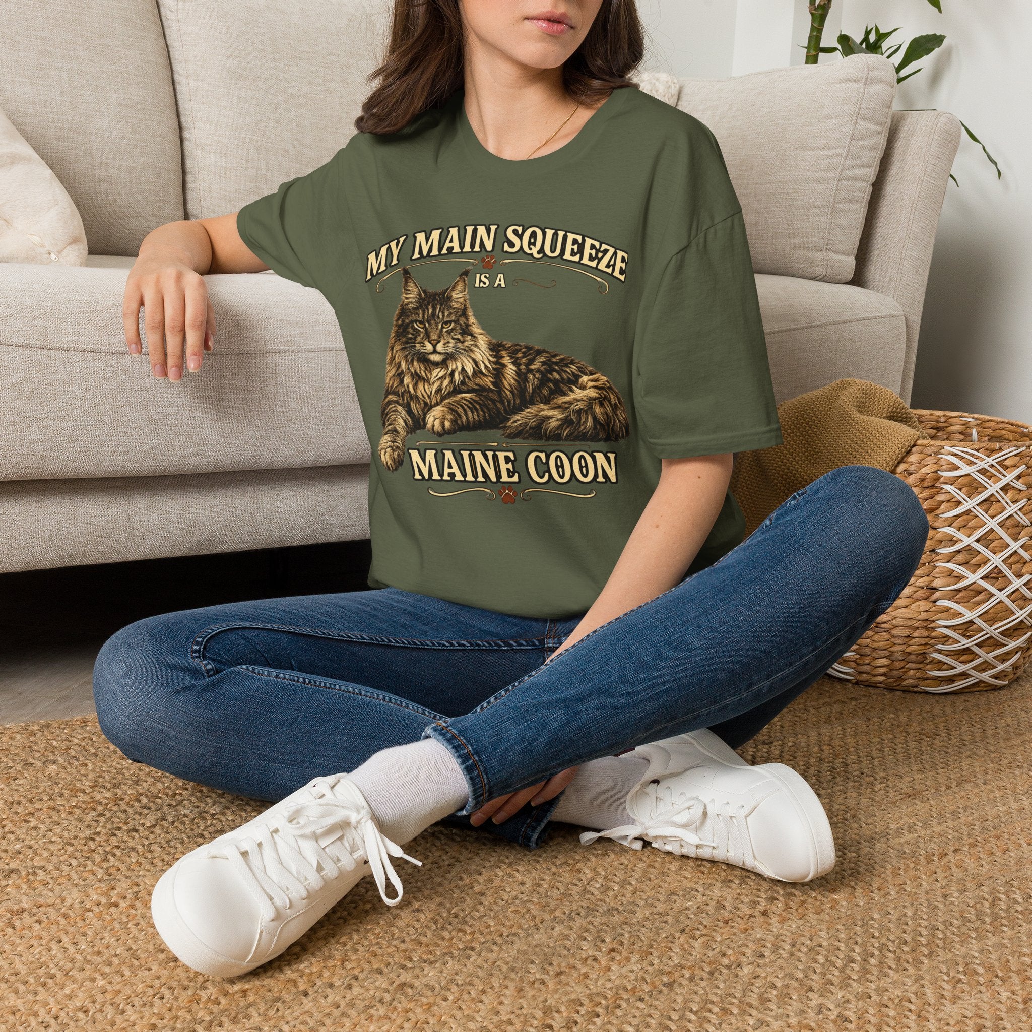 Maine Coon Cat T-Shirt — "My Main Squeeze" Graphic Tee