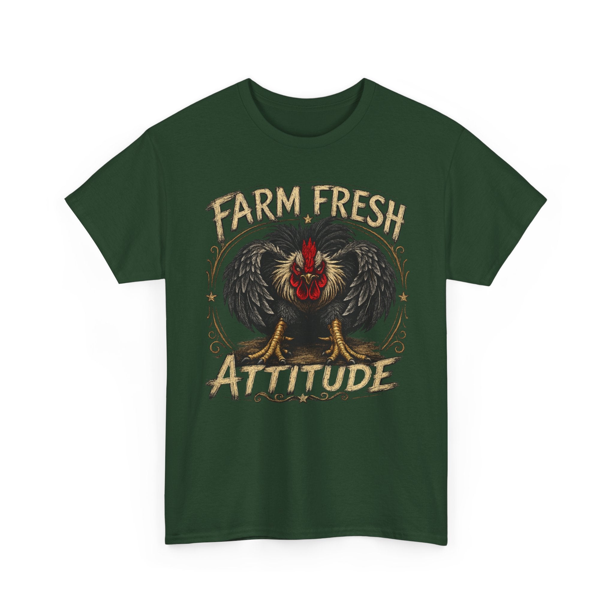 Farm Fresh Attitude T-Shirt — Rooster Vintage Farm Humor Tee