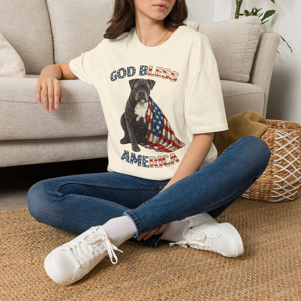 God Bless America Bulldog T-Shirt — Patriotic USA Flag Pup Tee