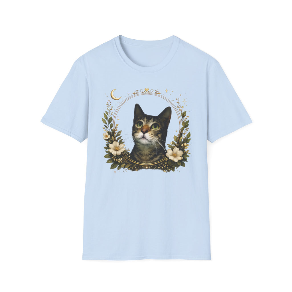 Cat Portrait T-Shirt – Vintage Floral Tabby Tee