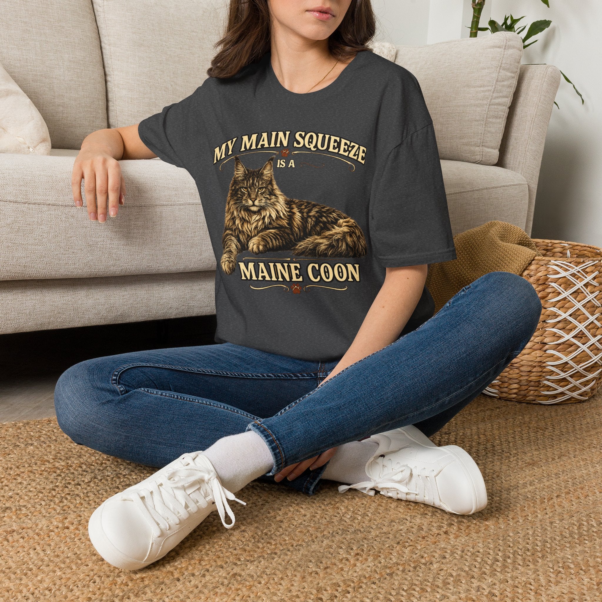 Maine Coon Cat T-Shirt — "My Main Squeeze" Graphic Tee