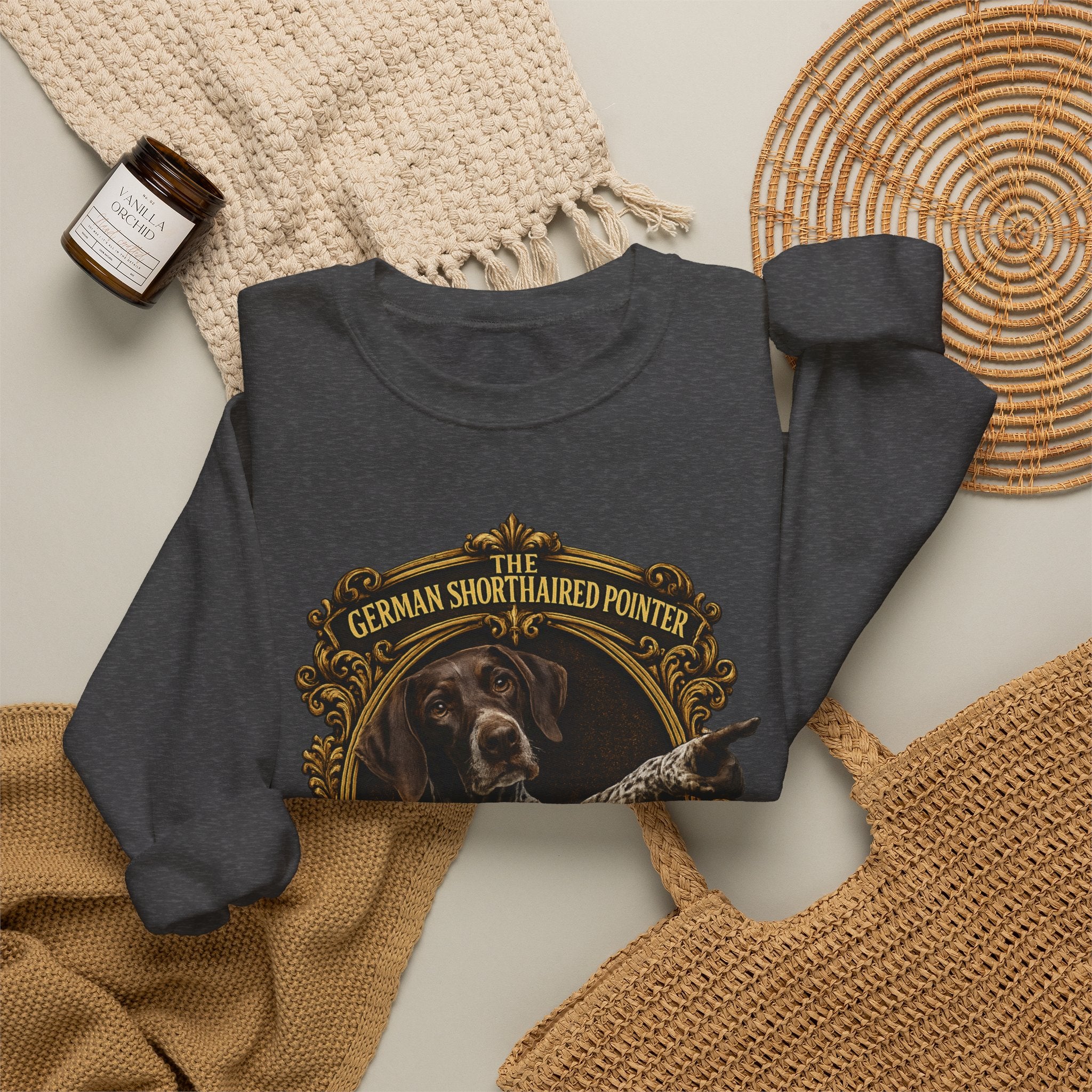 German Shorthaired Pointer -Crewneck Sweatshirt —  "It's Over There" Graphic