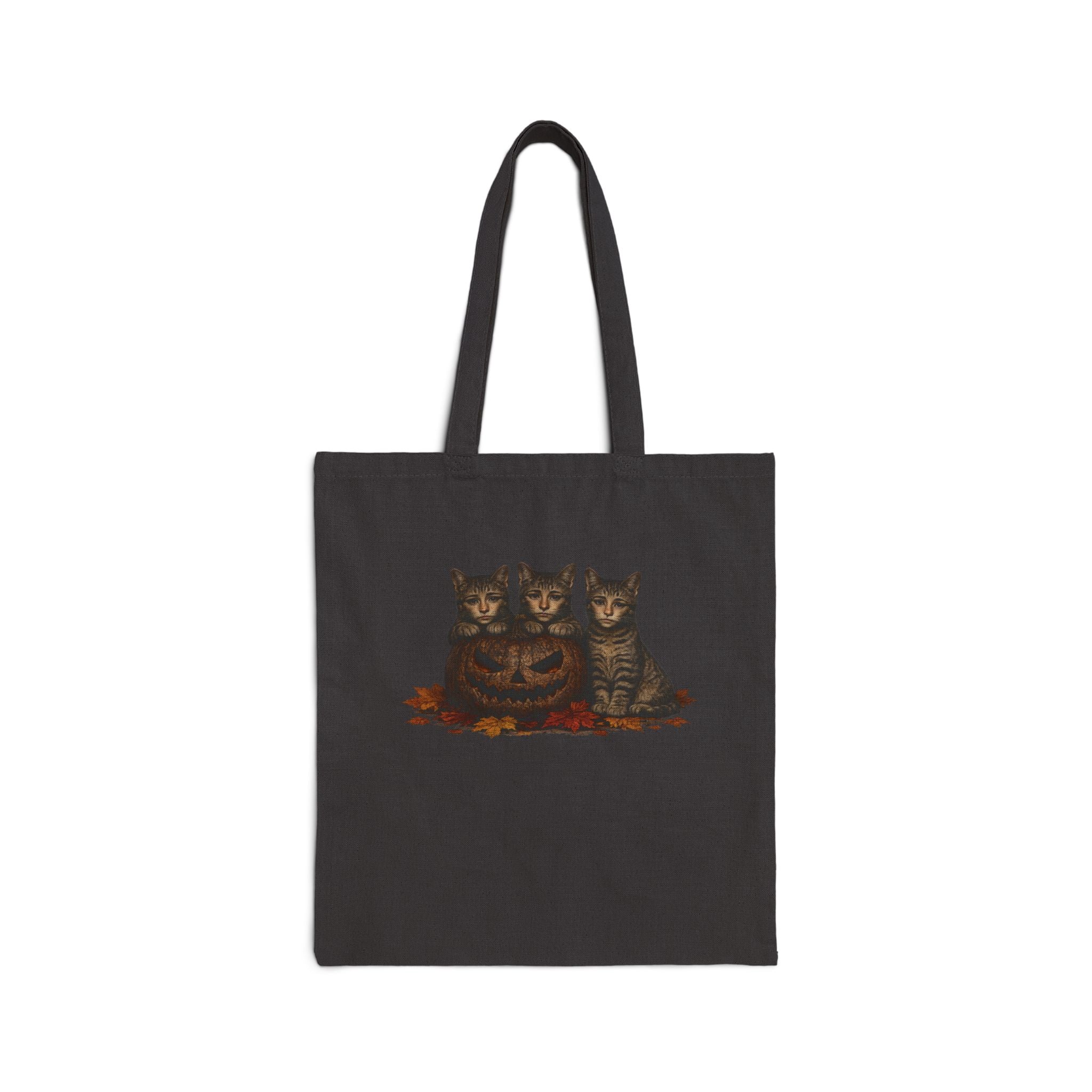 Autumn Trio Cats Cotton Tote Bag