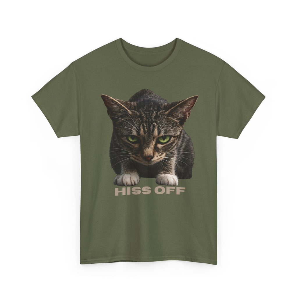 Hiss Off Cat T-Shirt — Angry Tabby Graphic Tee