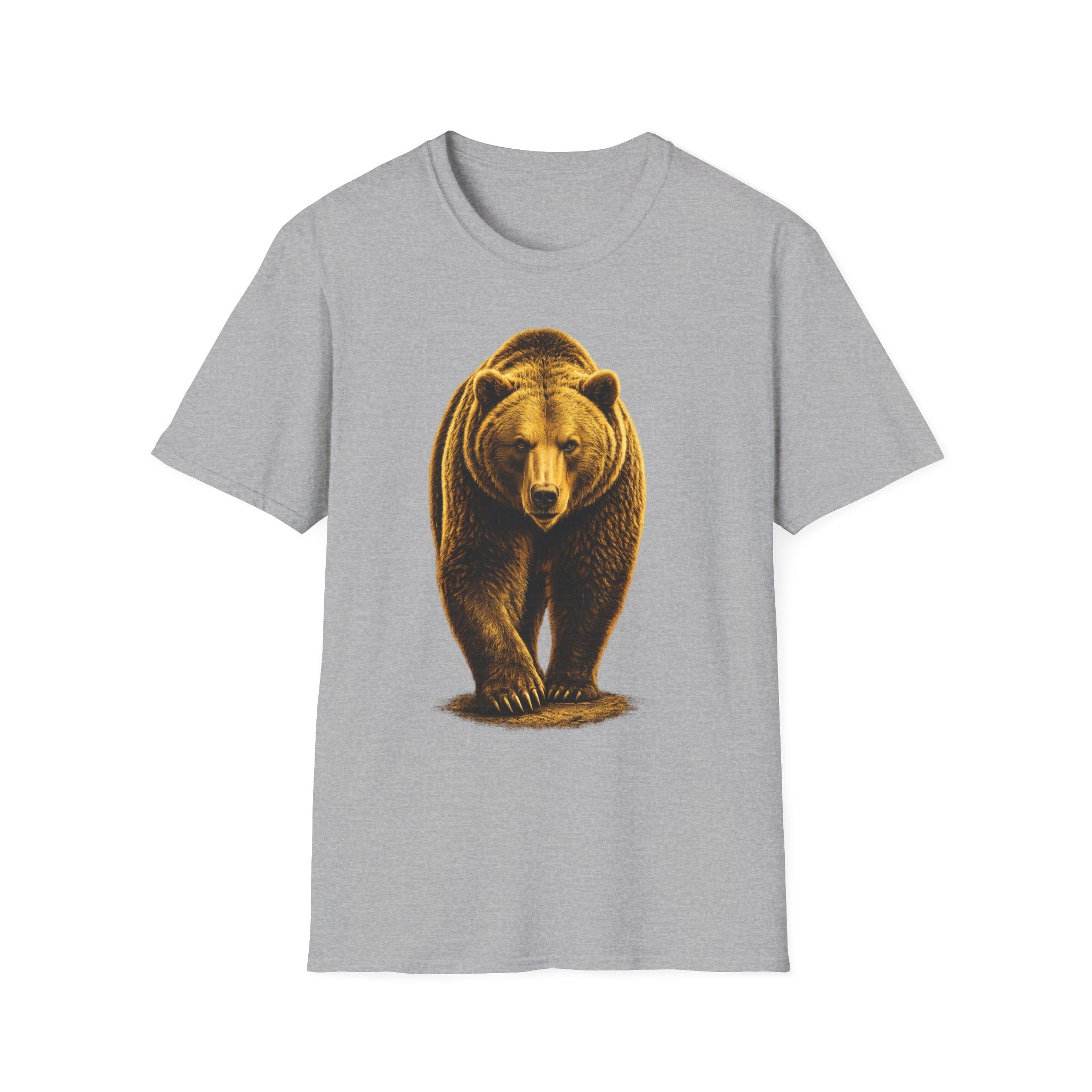 Bear Graphic T-Shirt — Bold Front-Facing Brown Bear Tee