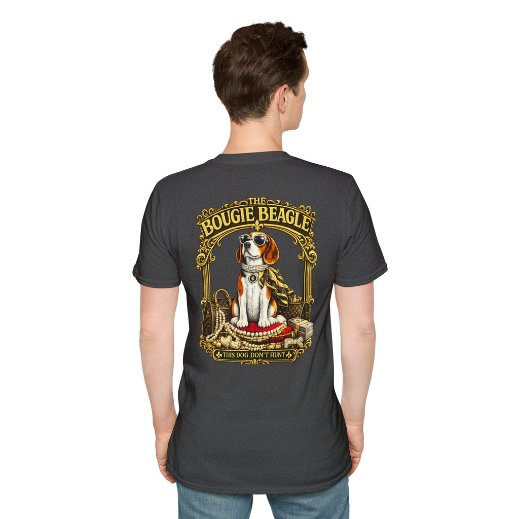 Beagle Vintage Tee- front and back print "Bougie Beagle" Graphic T-Shirt for Dog Lovers