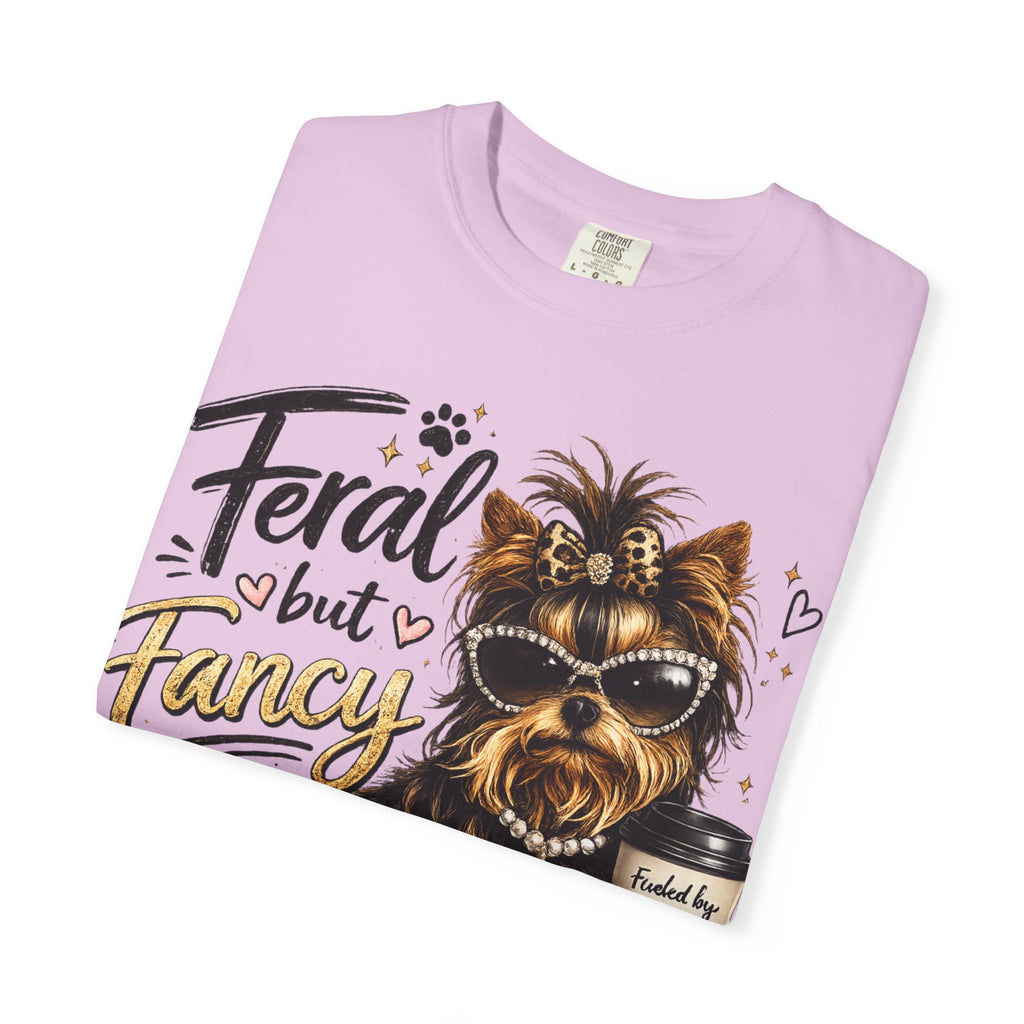 Feral but Fancy Yorkie T-Shirt – Cute Dog Graphic Tee for Pet Lovers