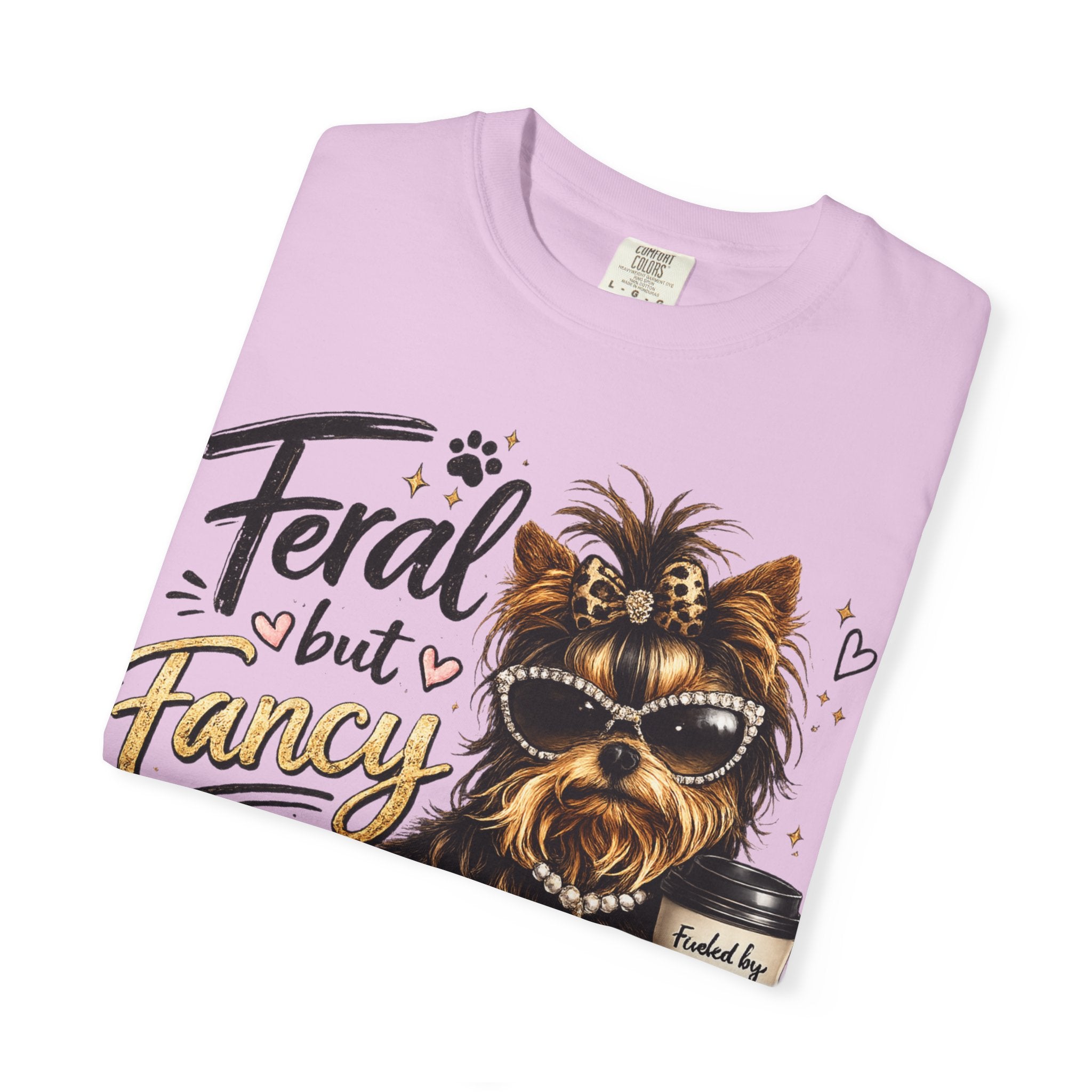 Feral but Fancy Yorkie T-Shirt – Cute Dog Graphic Tee for Pet Lovers