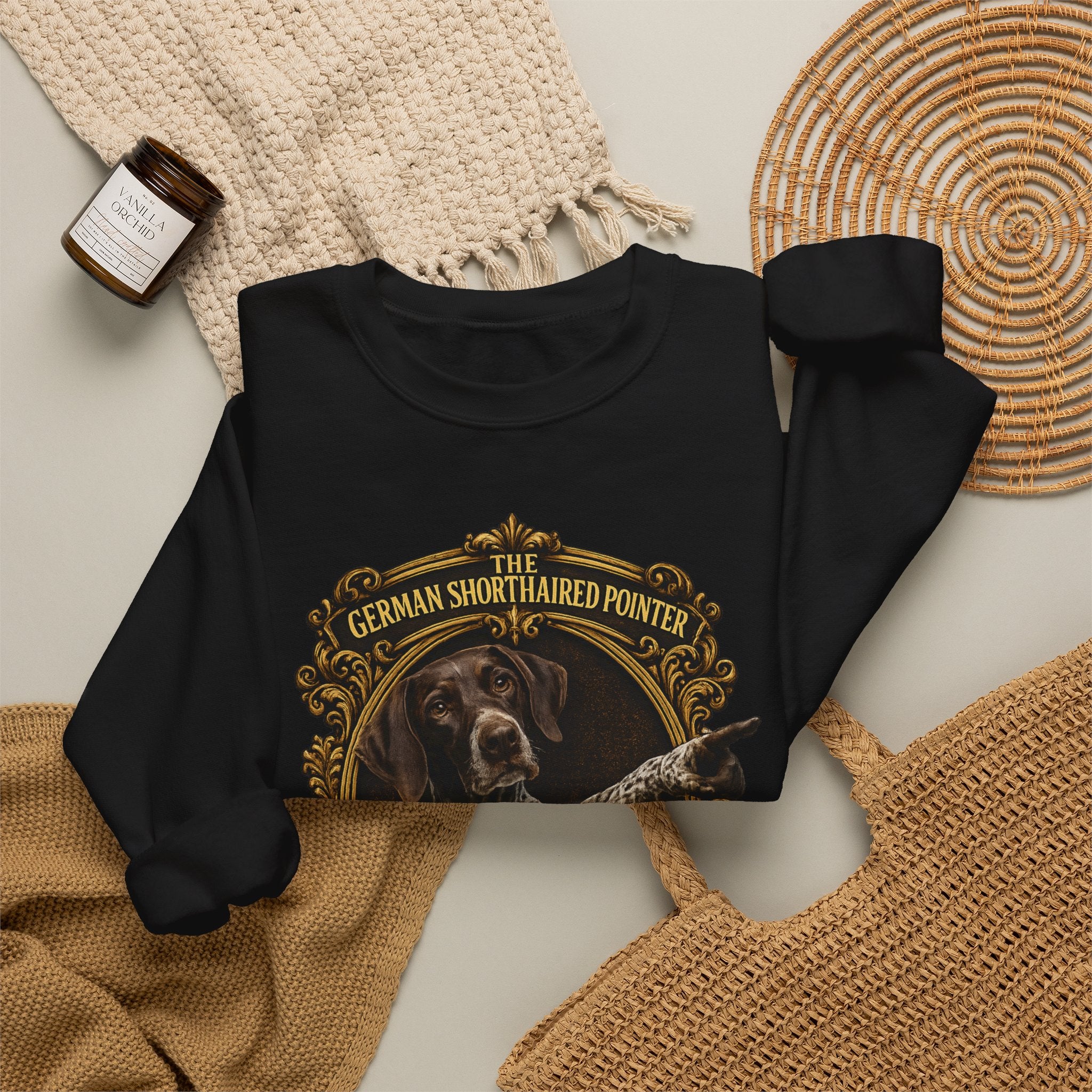 German Shorthaired Pointer -Crewneck Sweatshirt —  "It's Over There" Graphic