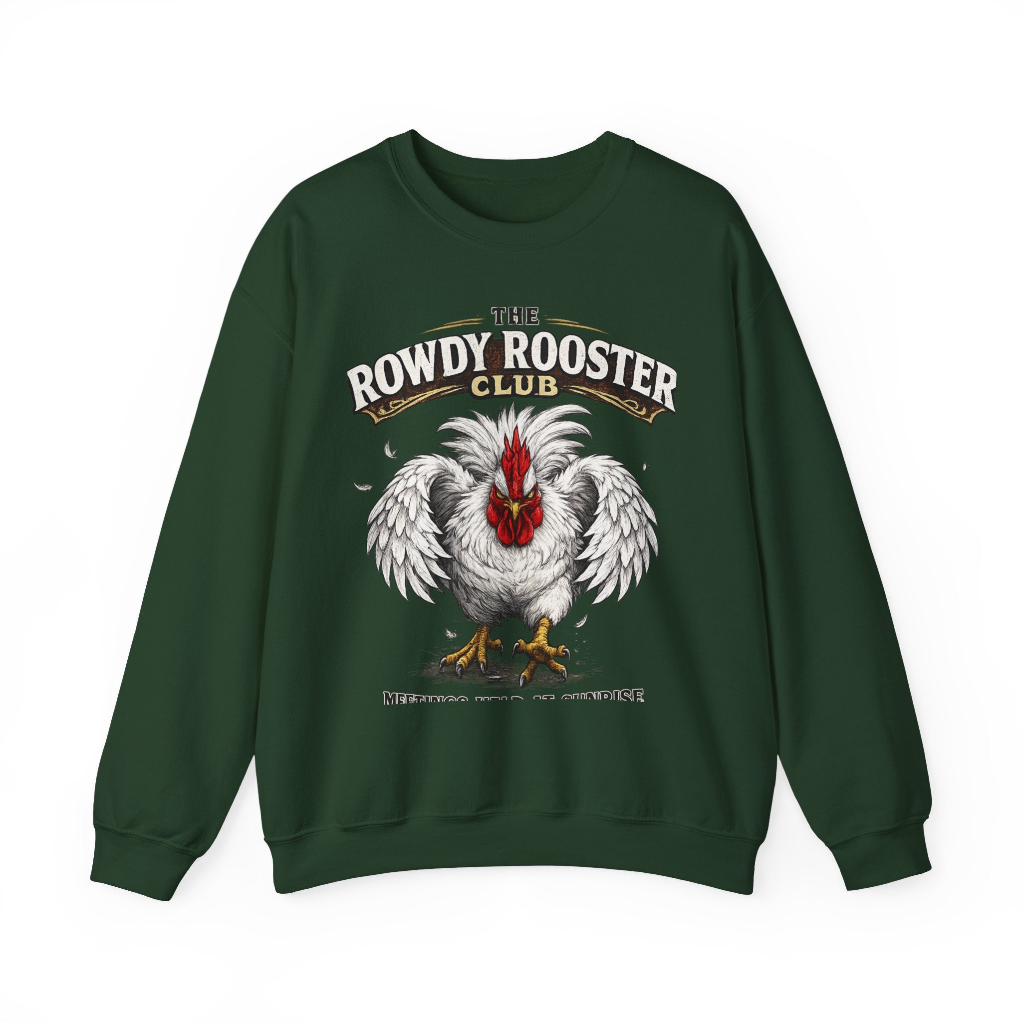 Rowdy Rooster Club Crewneck Sweatshirt – Vintage Rooster Graphic Pullover