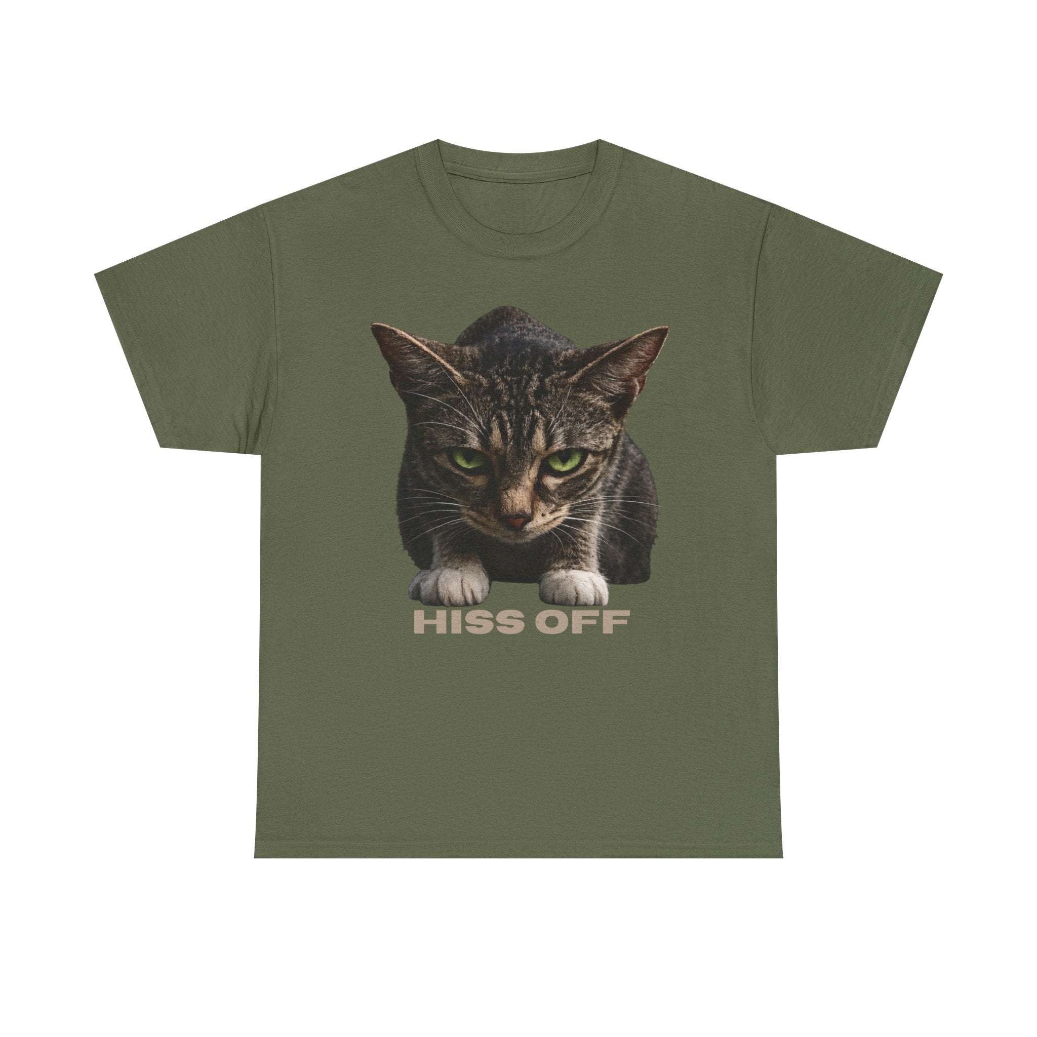 Hiss Off Cat T-Shirt — Angry Tabby Graphic Tee