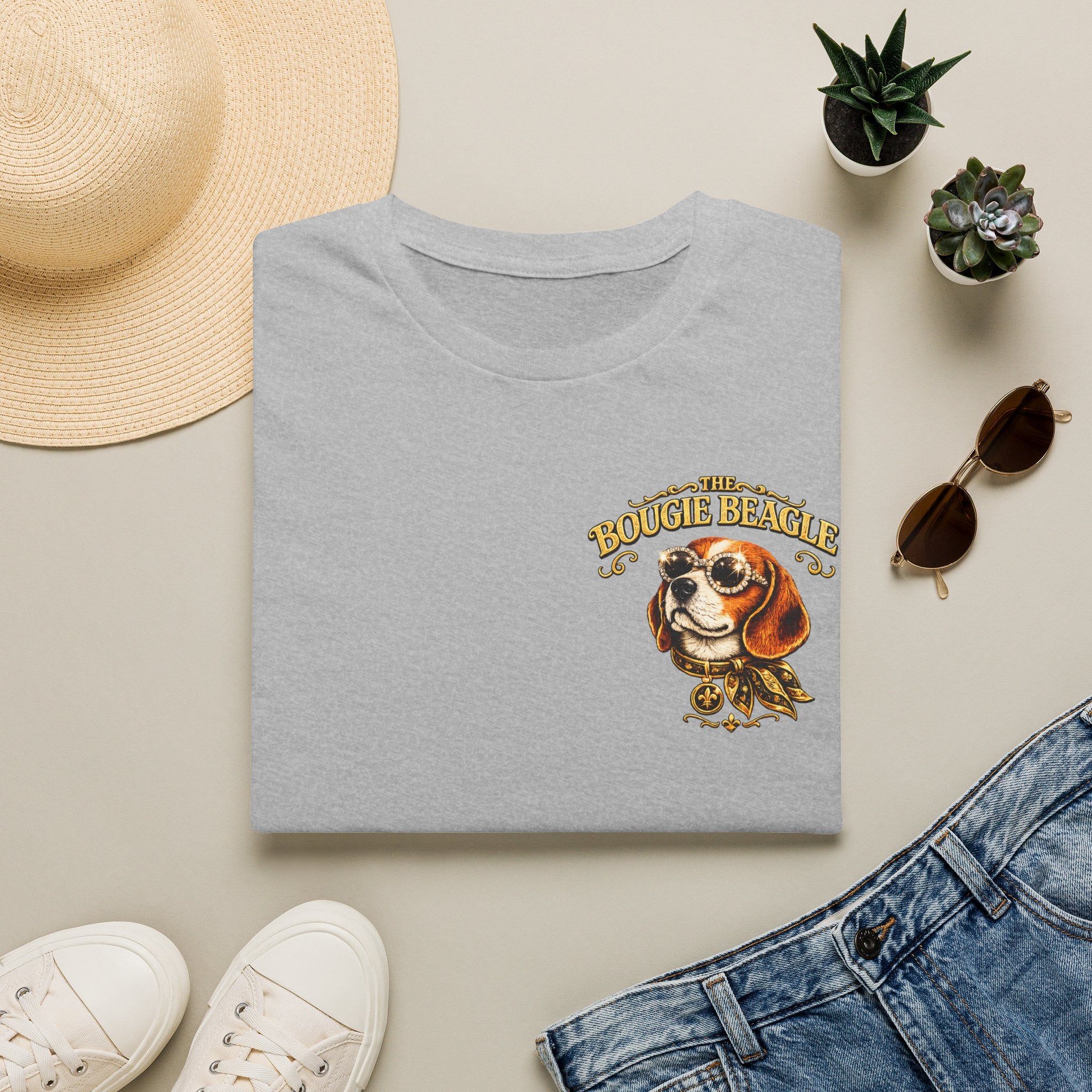 Beagle Vintage Tee- front and back print "Bougie Beagle" Graphic T-Shirt for Dog Lovers