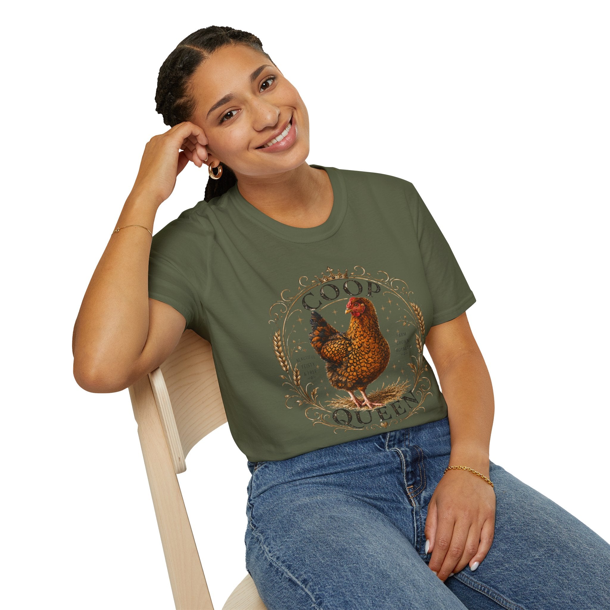 Coop Queen T-Shirt — Vintage Hen Farm Chickens Tee