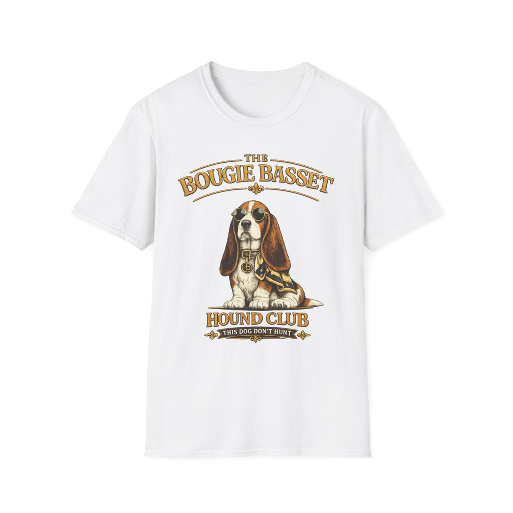 Basset Hound T-Shirt — "The Bougie Basset Hound Club" Graphic Tee